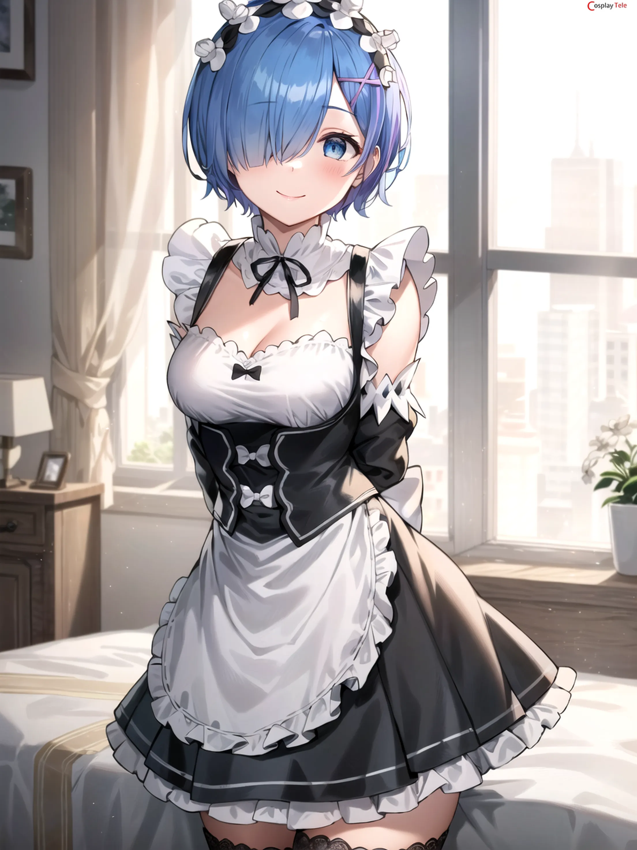 AI Art - Anime Girl 57 - Rem Maid - Re:Zero 